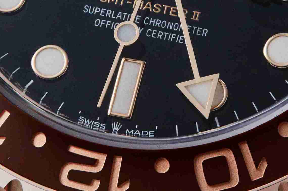 Replica Uhren Rolex GMT-Master II Oyster Perpetual Datum Root Beer 18k Everose Edelstahl Rezension
